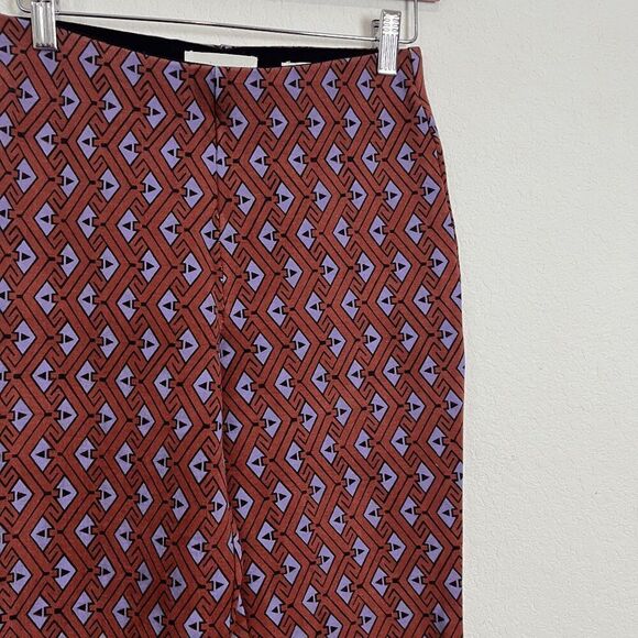 Anthropologie Jonie Purple Brown Printed Knit Flared Pants Women's Size Small - Picture 4 of 7
